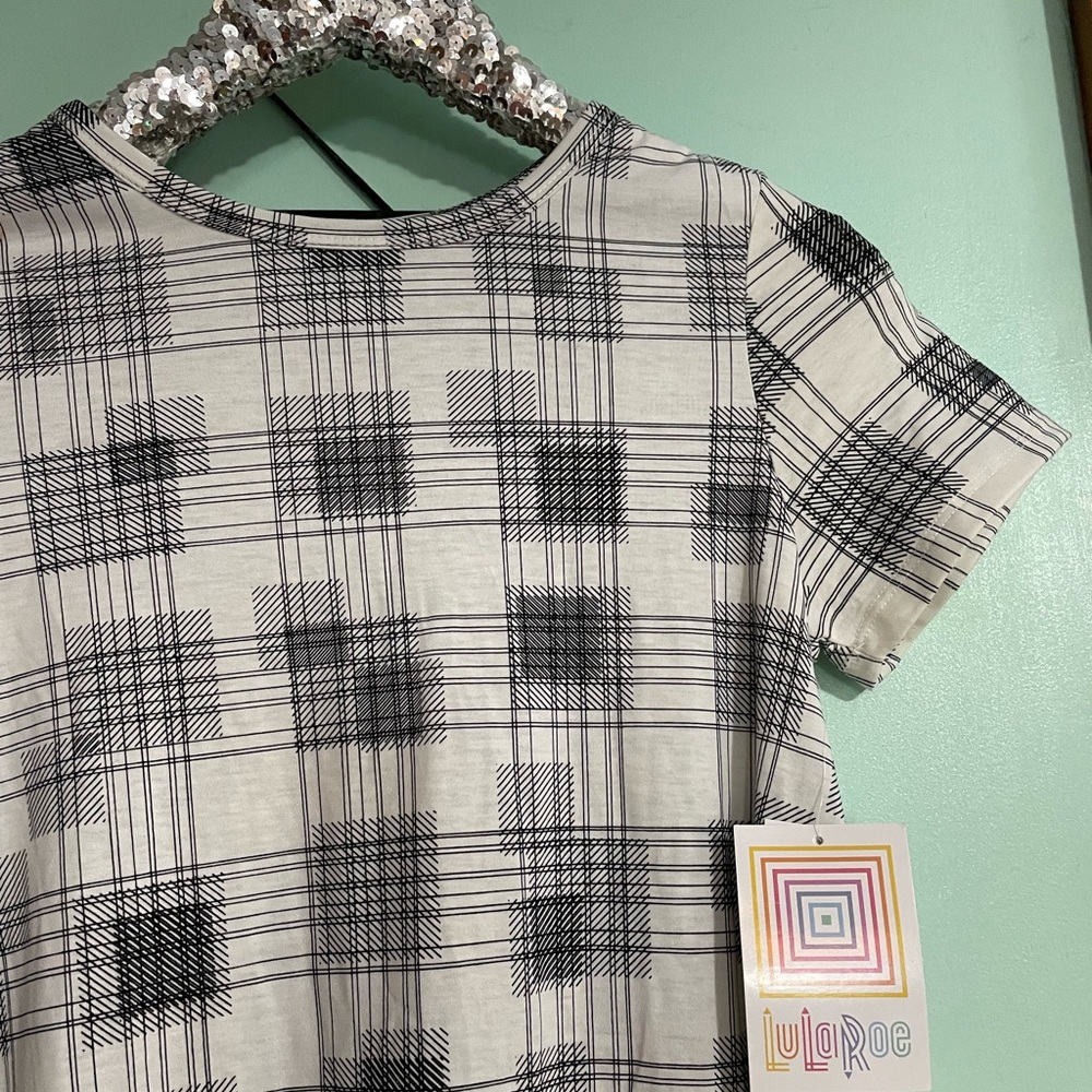 Lularoe Carly white & black plaid dress nwt Xxs Aline - Picture 2 of 4